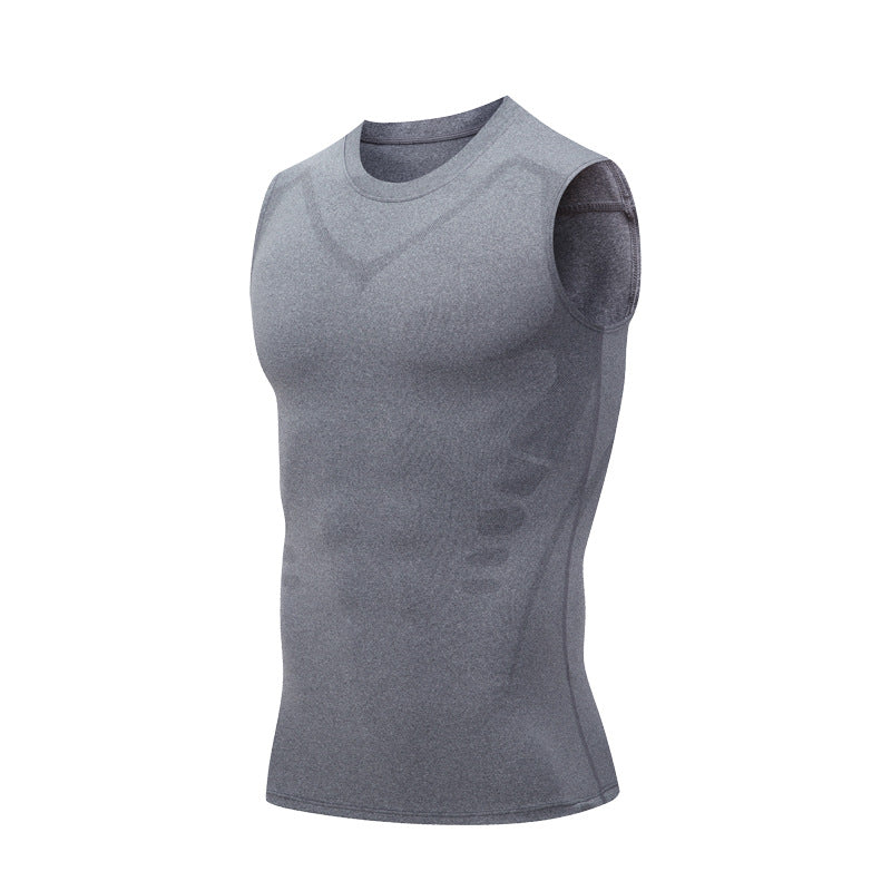 Débardeur compression sport gris chiné – Aplomb