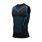 Débardeur compression sport noir bleu – Aplomb