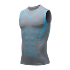 Débardeur compression sport gris bleu – Aplomb