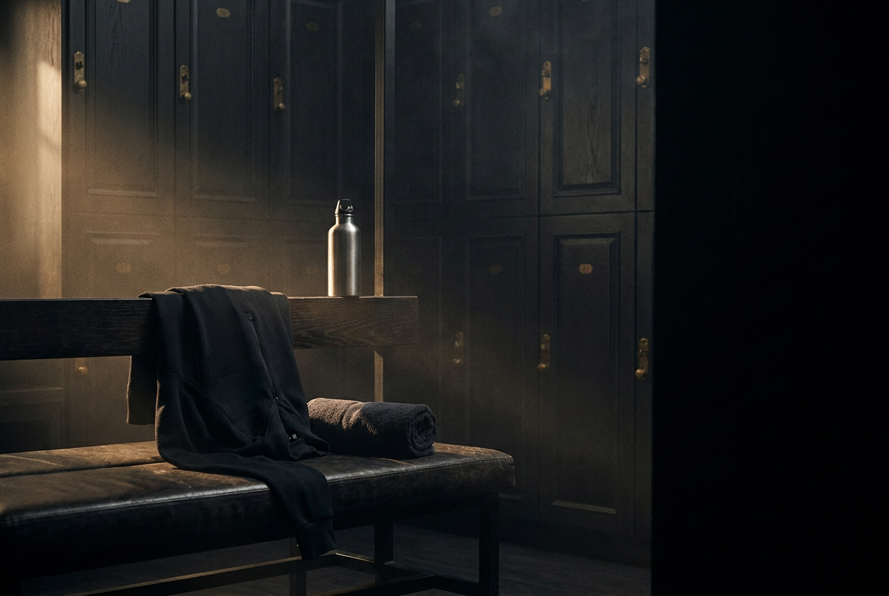Vestiaire sombre – ambiance Aplomb, textile technique plié