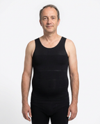 Débardeur sculptant homme noir porté – maintien invisible Aplomb