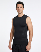 Débardeur compression sport homme noir porté – Aplomb